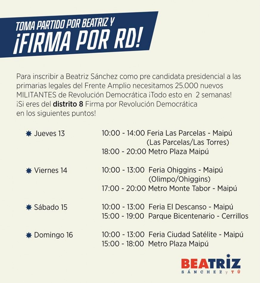 Betariz Sánchez y Revolución Democrática